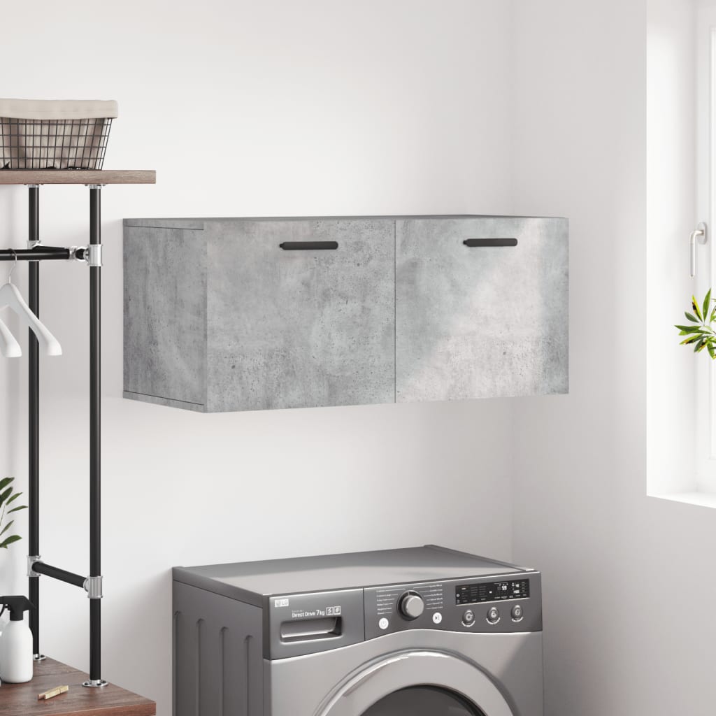 vidaXL Seinäkaappi betoninharmaa 80x36,5x35 cm tekninen puu