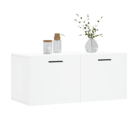 vidaXL seinakapp, valge, 80 x 36,5 x 35 cm, tehispuit