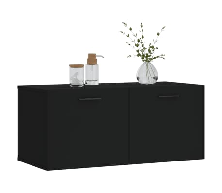 vidaXL Dulap de perete, negru, 80x36,5x35 cm, lemn compozit