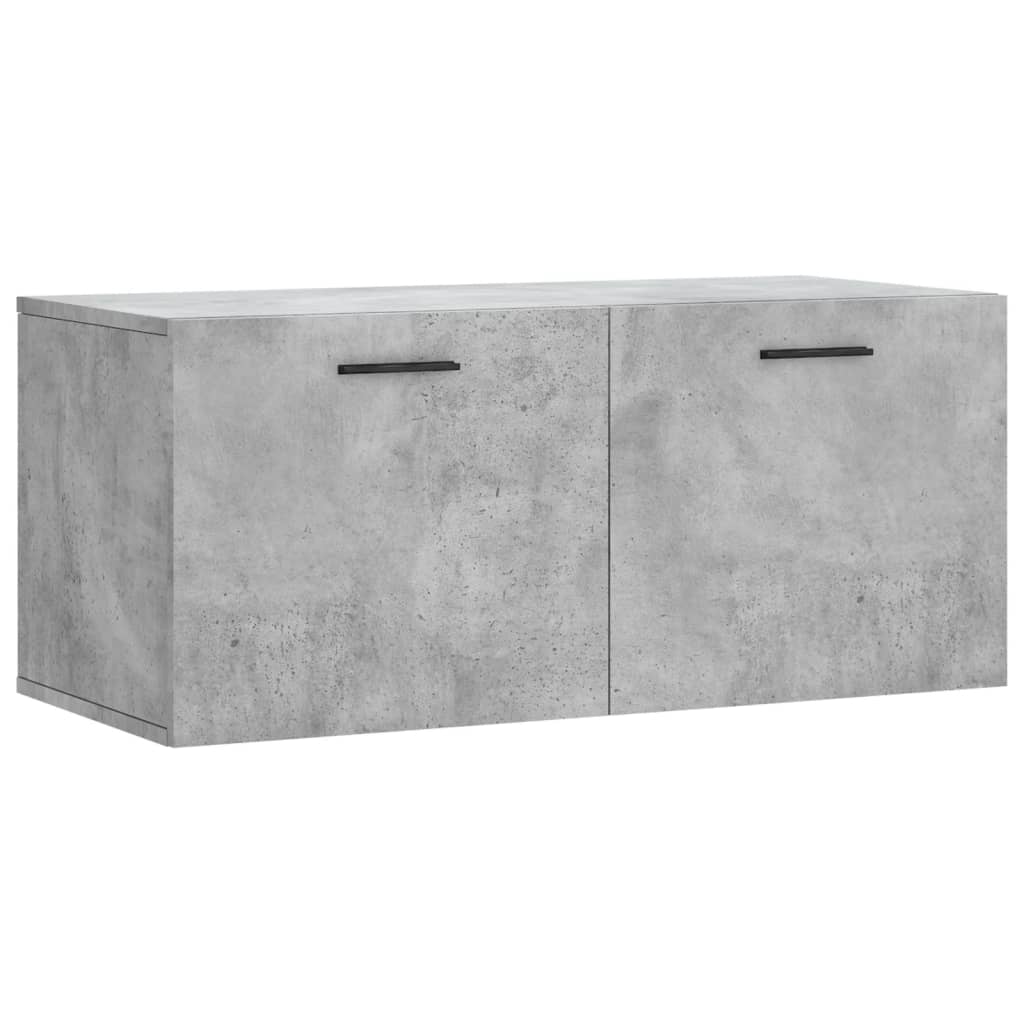 Dulap de perete, gri beton, 80×36,5×35 cm, lemn compozit