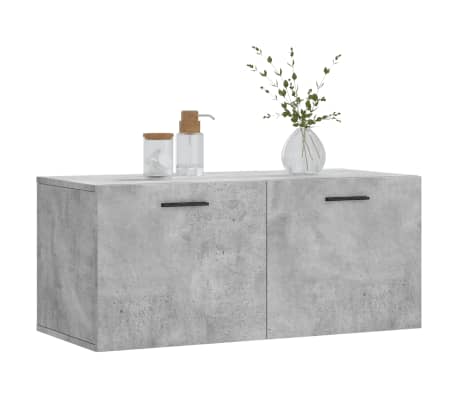 vidaXL Dulap de perete, gri beton, 80x36,5x35 cm, lemn compozit