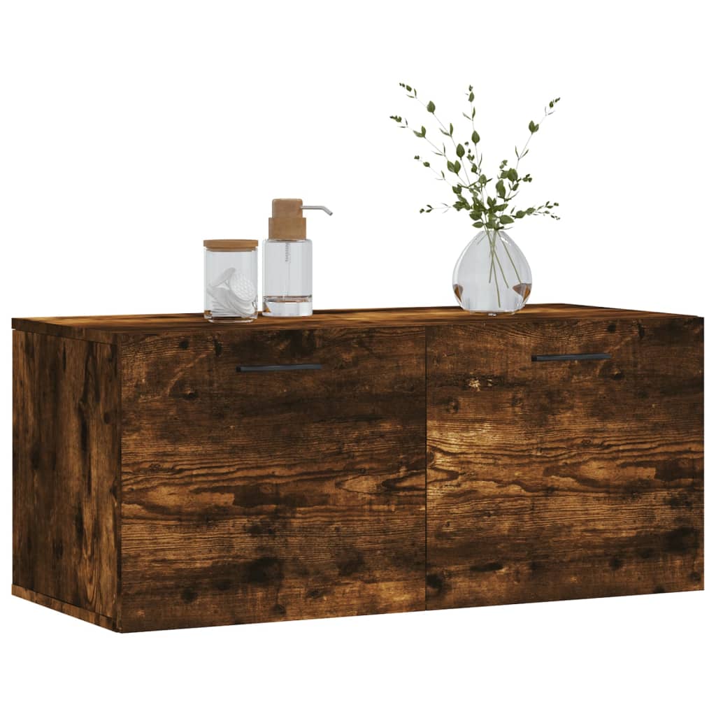 vidaXL Wandkast 80x36,5x35 cm bewerkt hout gerookt eikenkleurig afbeelding