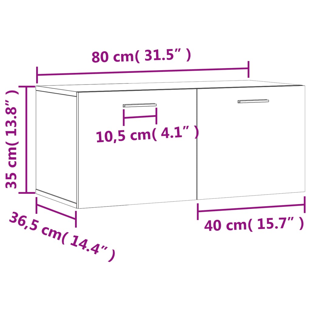 imagem de vidaXL Armário parede 80x36,5x35 cm derivados de madeira cinza sonoma11