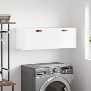 Stenska omarica bela 100x36,5x35 cm inženirski les