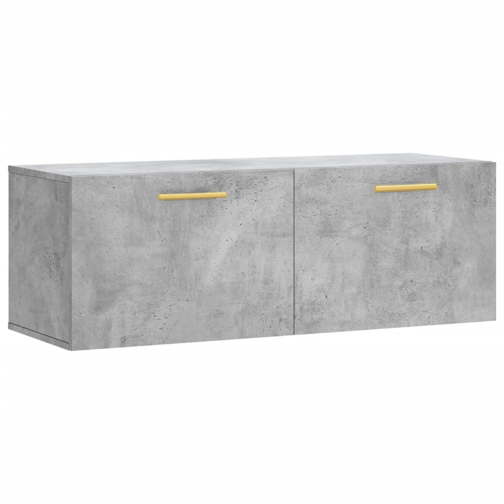 Dulap de perete, gri beton, 100×36,5×35 cm, lemn prelucrat