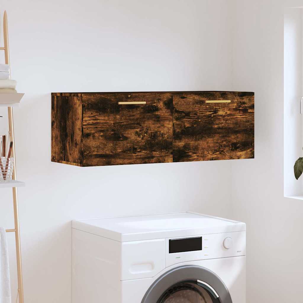 vidaXL Dulap de perete, stejar fumuriu, 100x36,5x35 cm, lemn prelucrat