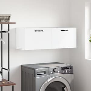 Stenska omarica bela 100x36,5x35 cm inženirski les