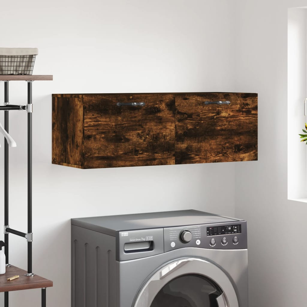 vidaXL Dulap de perete, stejar fumuriu, 100x36,5x35 cm, lemn prelucrat