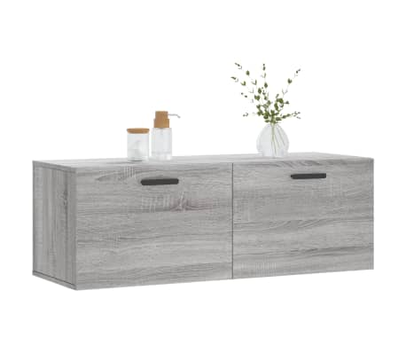 vidaXL Veggskap gr&aring; sonoma 100x36,5x35 cm konstruert tre