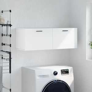 Stenska omarica bela 100x36,5x35 cm inženirski les