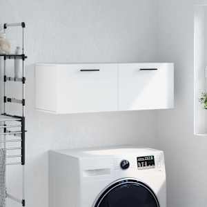 Stenska omarica bela 100x36,5x35 cm inženirski les