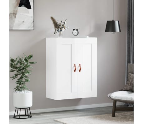 vidaXL Wall Mounted Cabinet High Gloss White 69.5x34x90 cm Engineered Wood
