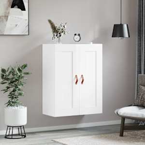 vidaXL Wall Mounted Cabinet High Gloss White 69.5x34x90 cm Engineered Wood