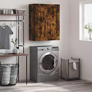 Stenska omarica dimljen hrast 69,5x34x90 cm inženirski les