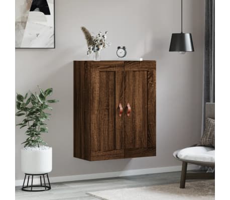 vidaXL Veggskap brun eik 69,5x34x90 cm konstruert tre
