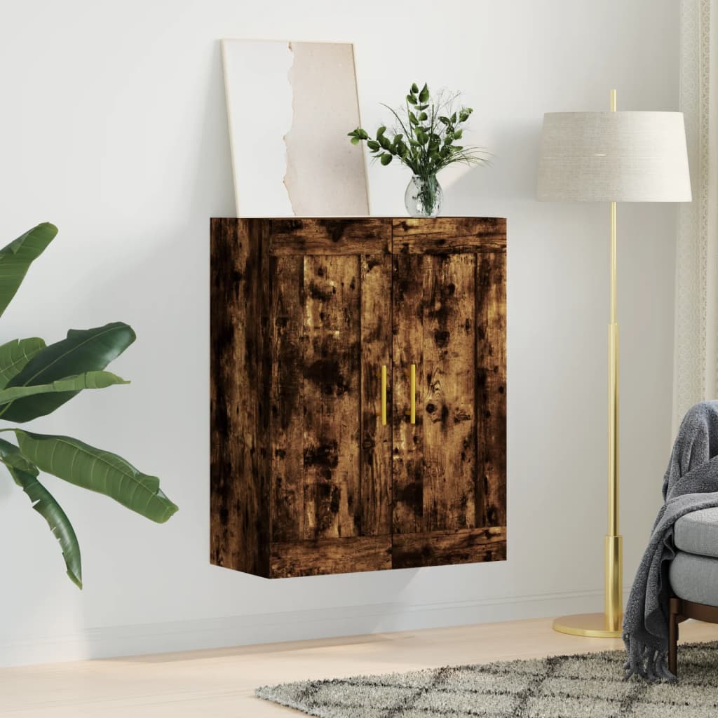 vidaXL Wall Mounted Cabinet Smoked Oak 69.5x34x90 cm Engineered Wood