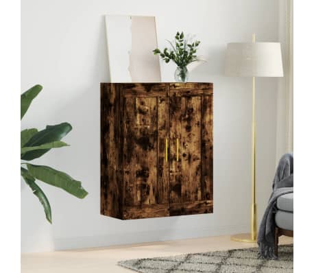 vidaXL Wall Mounted Cabinet Smoked Oak 69.5x34x90 cm Engineered Wood