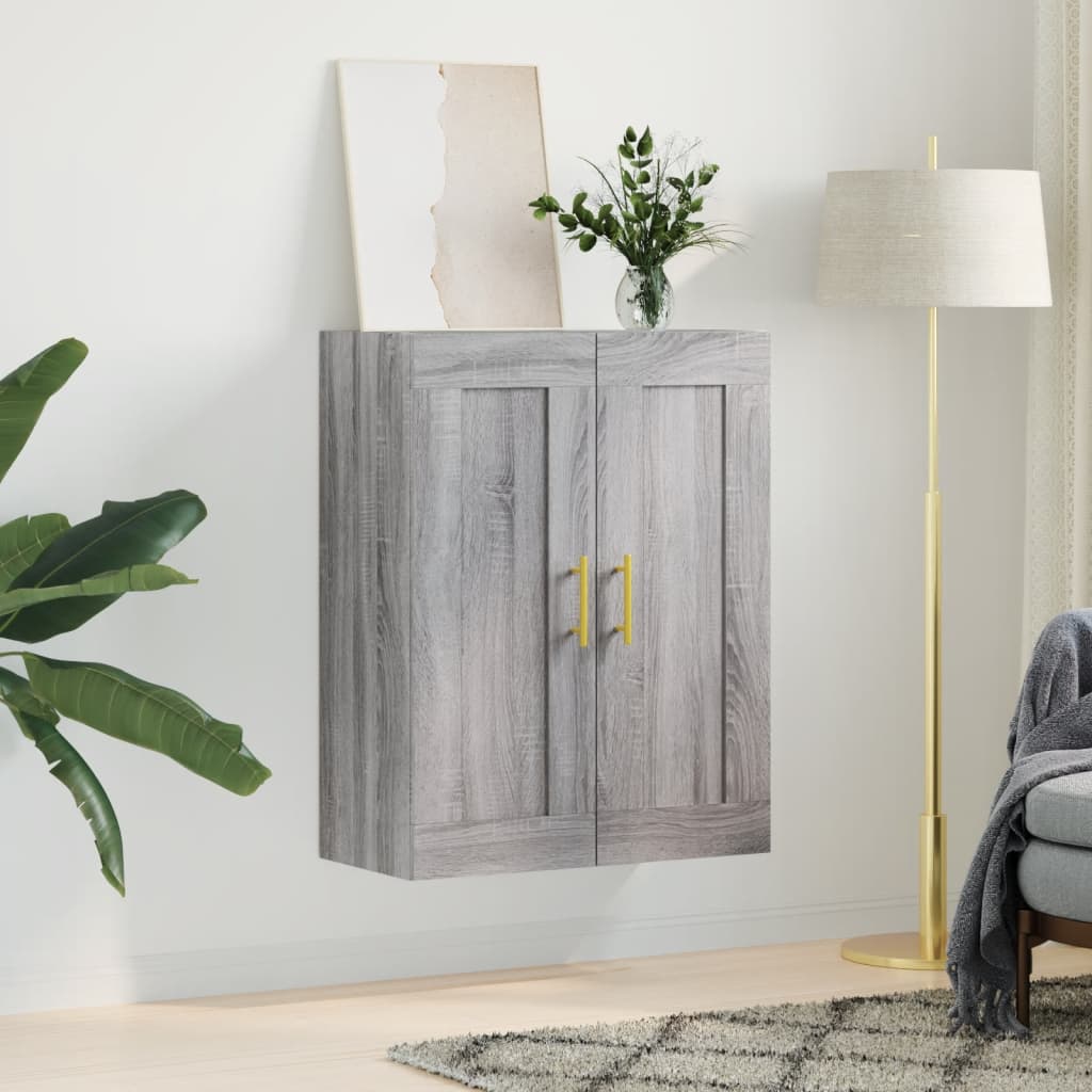 vidaXL Wall Mounted Cabinet Grey Sonoma 69.5x34x90 cm Engineered Wood