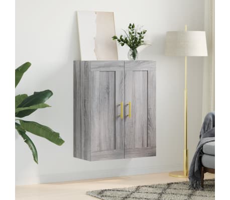 vidaXL Wall Mounted Cabinet Grey Sonoma 69.5x34x90 cm Engineered Wood