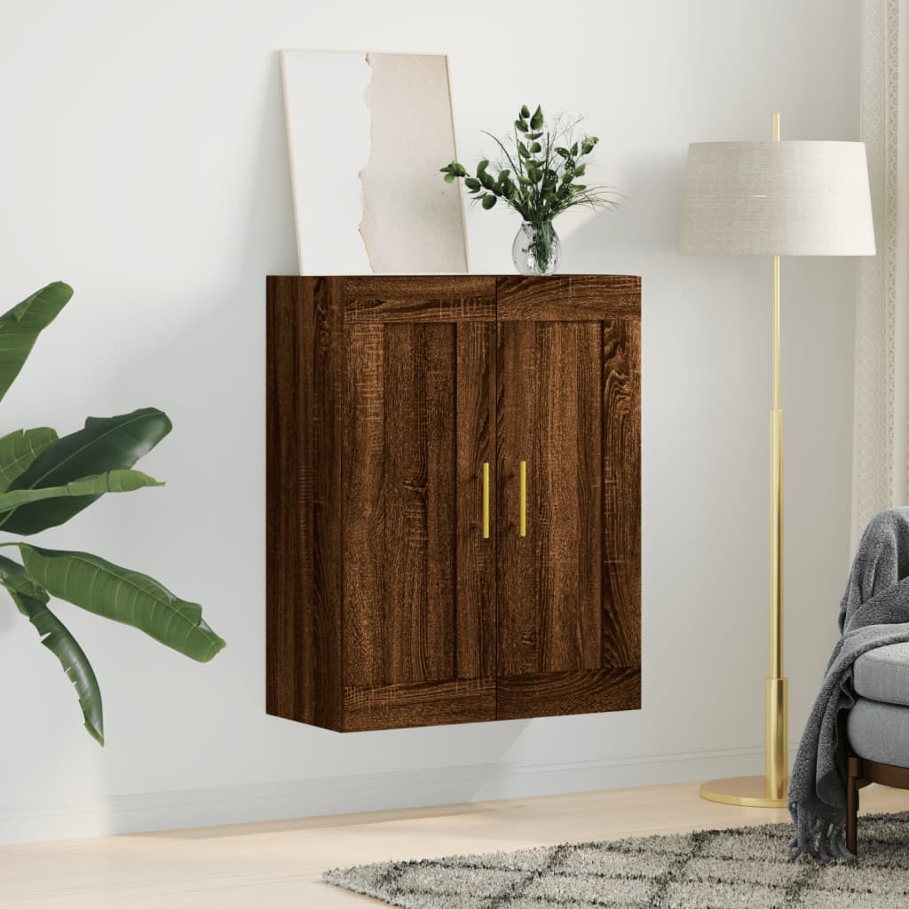 vidaXL Wall Mounted Cabinet Brown Oak 69.5x34x90 cm Engineered Wood