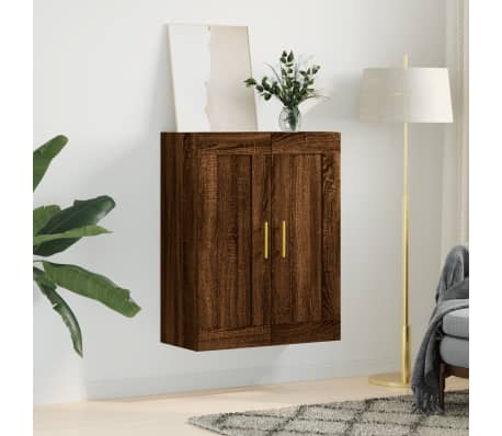 vidaXL Wall Mounted Cabinet Brown Oak 69.5x34x90 cm Engineered Wood