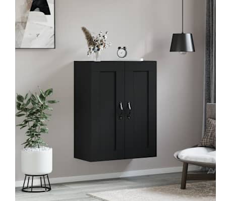 vidaXL Wandschrank Schwarz 69,5x34x90 cm Holzwerkstoff