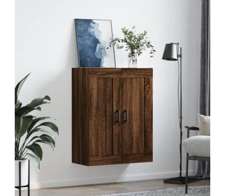 vidaXL Dulap pe perete, stejar maro, 69,5x34x90 cm, lemn prelucrat