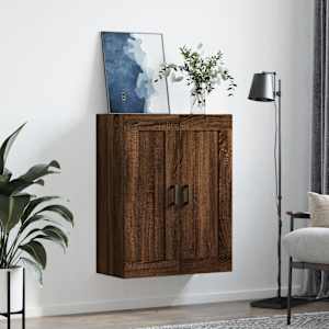 vidaXL Dulap pe perete, stejar maro, 69,5x34x90 cm, lemn prelucrat