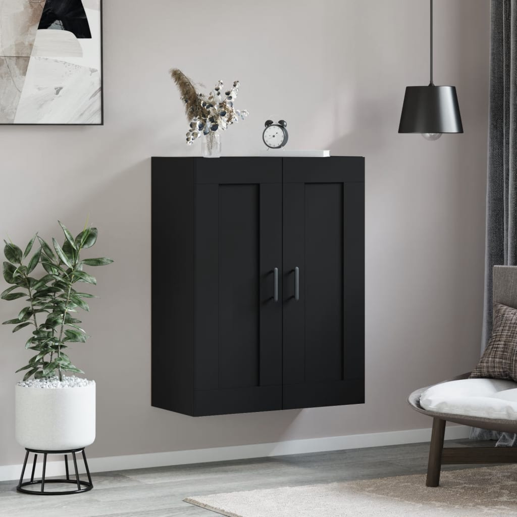 vidaXL Wandkast 69,5x34x90 cm bewerkt hout zwart afbeelding