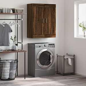 Stenska omarica rjavi hrast 69,5x34x90 cm inženirski les