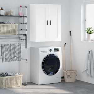 Stenska omarica bela 69,5x34x90 cm inženirski les