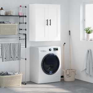 Stenska omarica bela 69,5x34x90 cm inženirski les