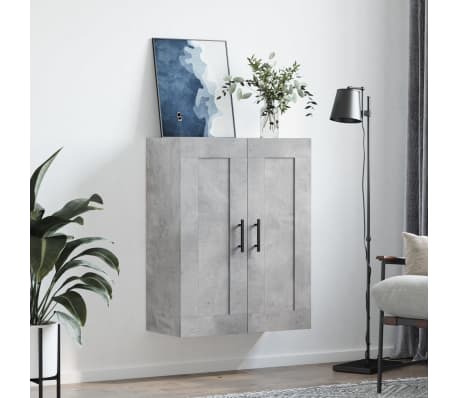 vidaXL Arm&aacute;rio de parede 69,5x34x90 cm deriv. madeira cinzento cimento