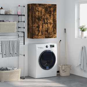 Stenska omarica dimljen hrast 69,5x34x90 cm inženirski les