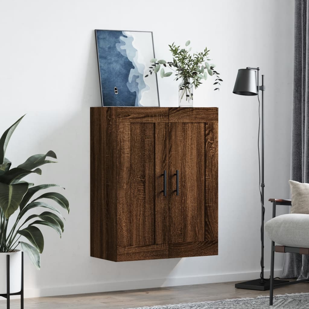 vidaXL Wandkast 69,5x34x90 cm bewerkt hout bruin eikenkleur afbeelding