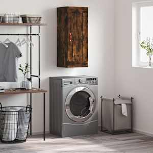 Stenska omarica dimljeni hrast 34,5x34x90 cm inženirski les