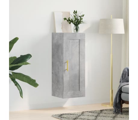vidaXL Dulap de perete, gri beton, 34,5x34x90 cm, lemn prelucrat