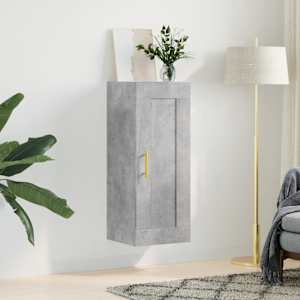 vidaXL Dulap de perete, gri beton, 34,5x34x90 cm, lemn prelucrat