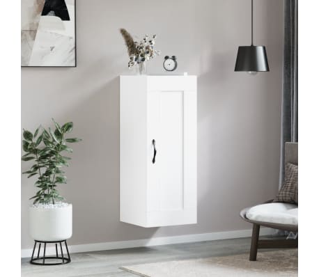 vidaXL sienas skapītis, balts, 34,5x34x90 cm, inženierijas koks