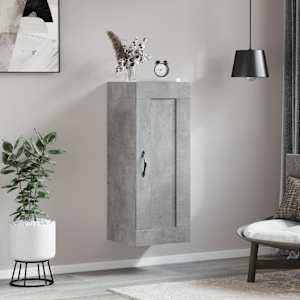 vidaXL Wall Mounted Cabinet Concrete Grey 34.5x34x90 cm Engineered Wood