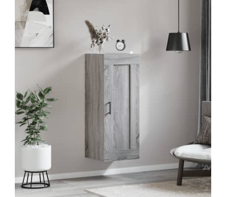 vidaXL Ντουλάπι Τοίχου Γκρι Sonoma 34,5 x 34 x 90 εκ. Επεξεργ. Ξύλο