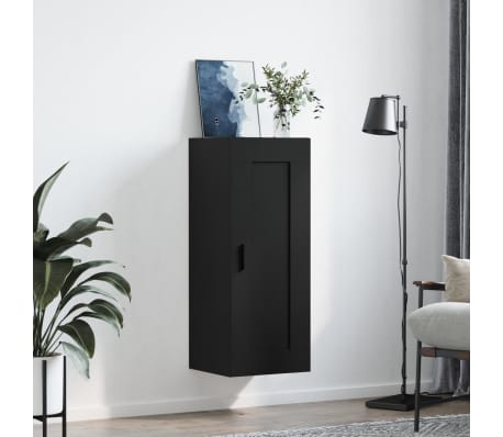 vidaXL Wall Mounted Cabinet Black 34.5x34x90 cm Engineered Wood