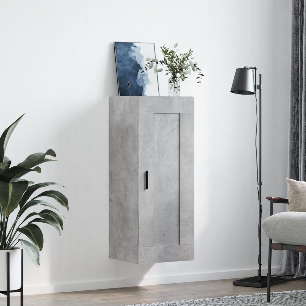 vidaXL Wandkast 34,5x34x90 cm bewerkt hout betongrijs afbeelding
