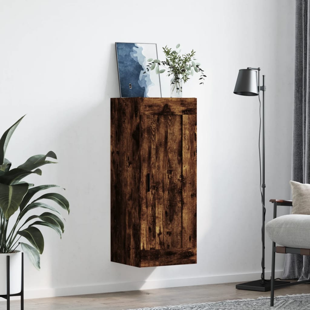 vidaXL Wandschrank Räuchereiche 34,5x34x90 cm Holzwerkstoff