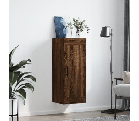 vidaXL Dulap de perete, maro stejar, 34,5x34x90 cm, lemn prelucrat