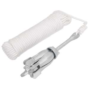 Zložljivo sidro z vrvjo srebrno 2,5 kg temprano železo