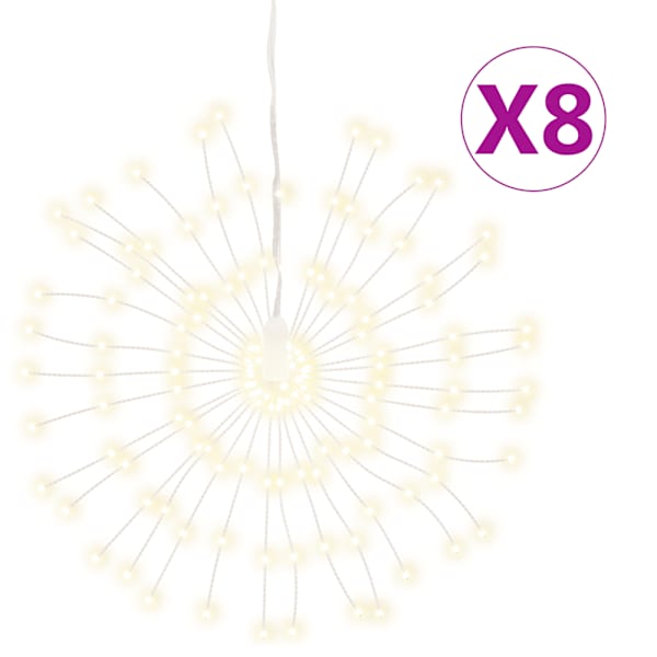 vidaXL j&otilde;ulutuled 140 LEDi, 8 tk, soe valge, 17 cm