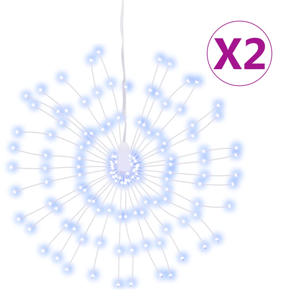 vidaXL Vánoční hvězdicová světla 2ks 140 studeně bílých LED diod 17 cm