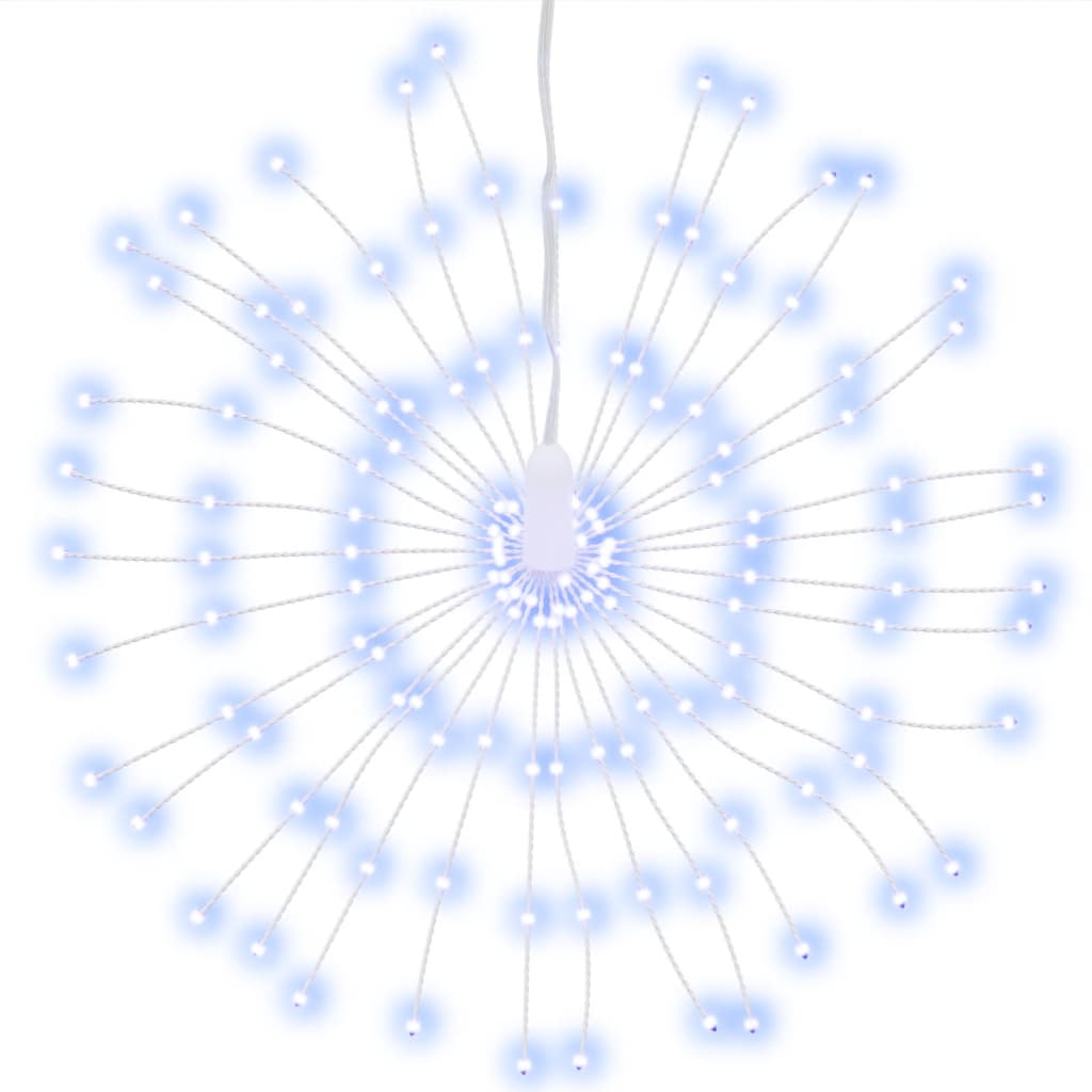 vidaXL Kerstverlichting vuurwerk 2 st 140 koudwitte LED's 17 cm afbeelding