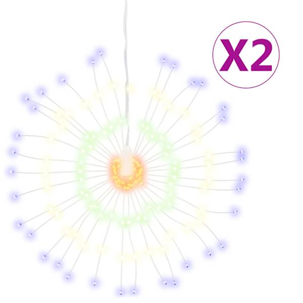 vidaXL j&otilde;ulutuli 140 cm, LEDid, 2 tk, mitmev&auml;rviline, 17 cm